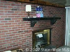 gas fire place in sun room