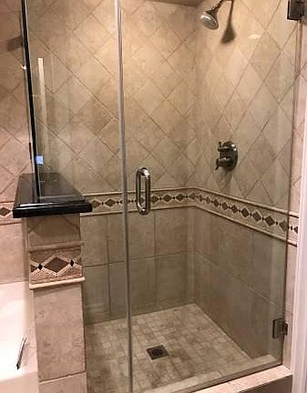 Custom shower with speakers