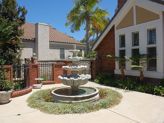beautiful fountain in courtyard entry