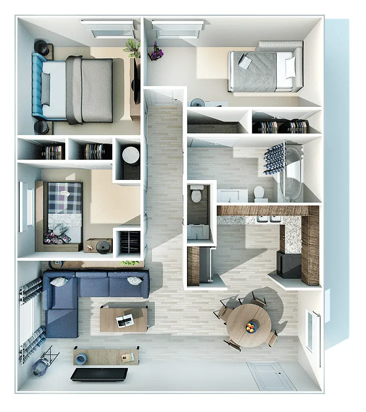 Floor plan 3 Bedroom, 1.5 Bath