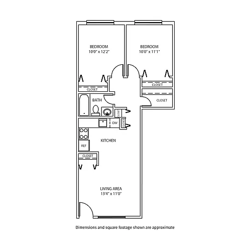 Floor plan 2 Bedroom / 1 Bath_714