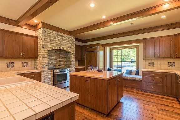 Open Kitchen With Butcher Block Island