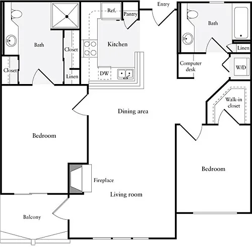Floor plan 2 Bedrooms B