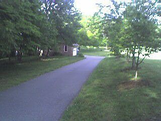Looking down driveway
