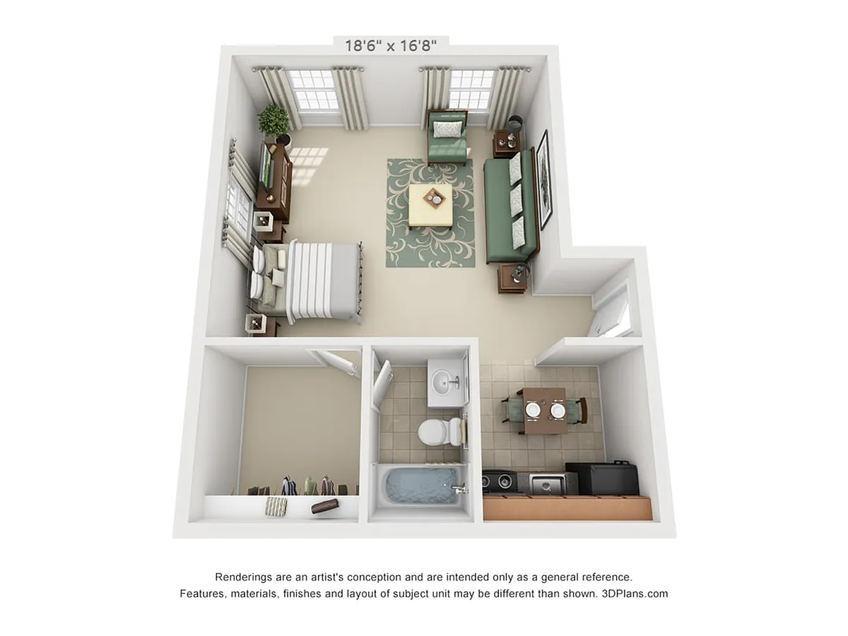 Floor plan Studio | 450 sqft