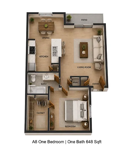 Floor plan 1 bedroom 1 bath