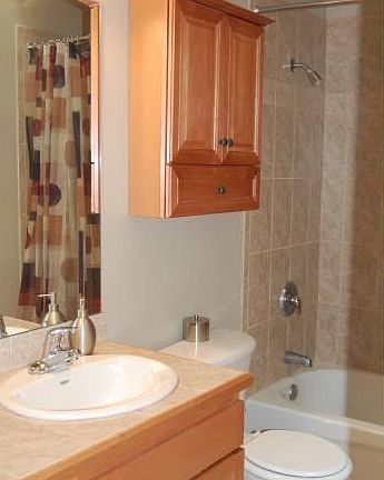 Designer tiled full bath