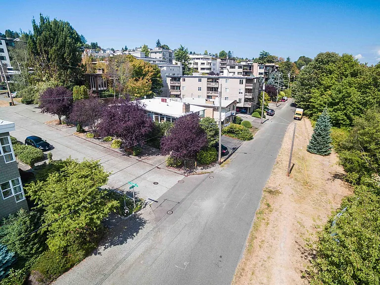 neighborhood drone shot