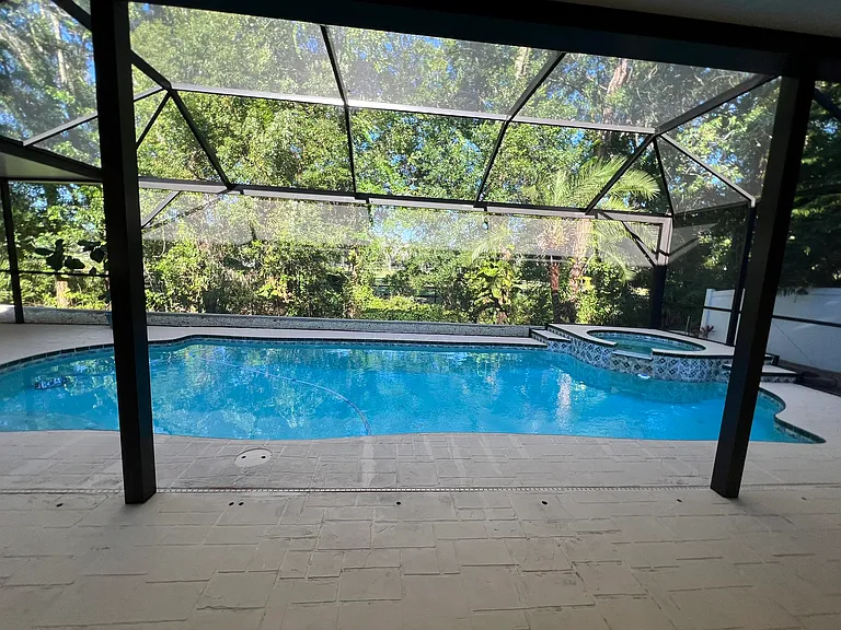 Covered Backyard Patio and Pool