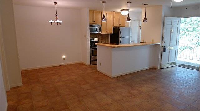 Open floor-plan for the kitchen, dining and living areas.
