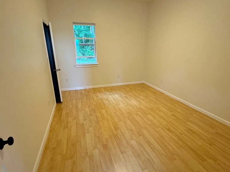 Primary bed room fits king size bed, with walk in closet