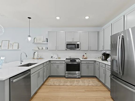 Kitchen with floating shelves