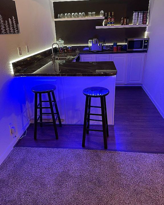 Newly epoxied counter tops.