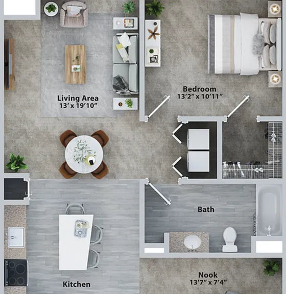 One Bedroom One Bath + Den (906 SF) One Bedroom One Bath + Den (906 SF)