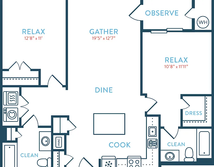 1128 Waypointe B12 Floorplan Diagram