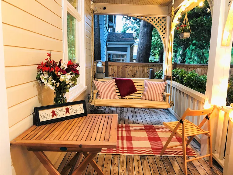 Shared front porch.