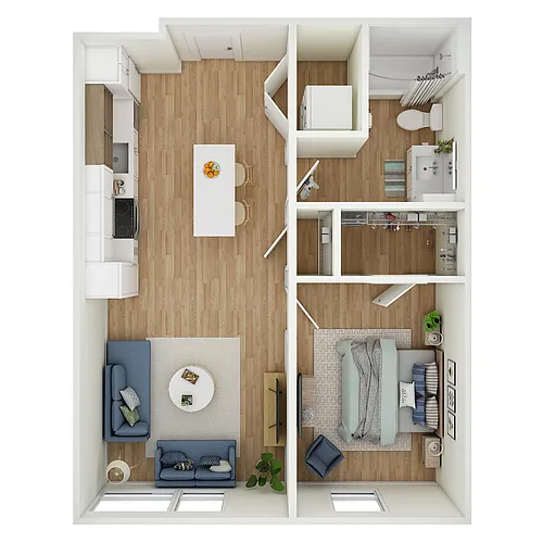 Floor plan 1 Bed 1 Bath - a33.1