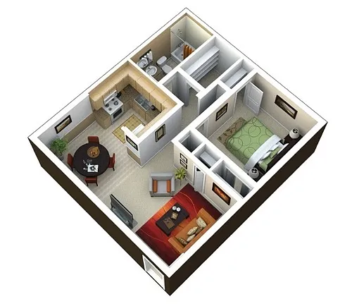 Floor plan 1 Bed/1 Bath