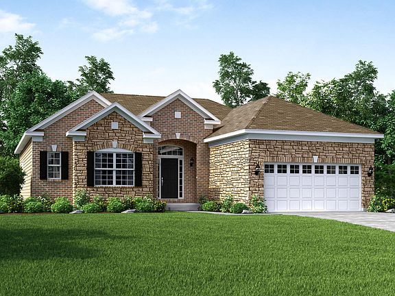 Elevation A Opt Brick Front with Stone Accents Garage Door