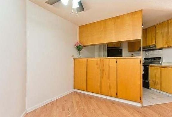 Entrance to apartment and kitchen.