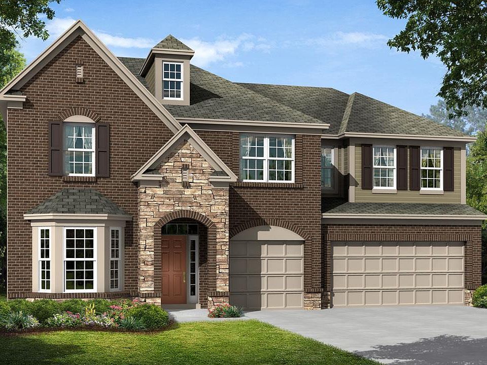 Ainsley Elevation F shown with Optional Brick Returns and Stone