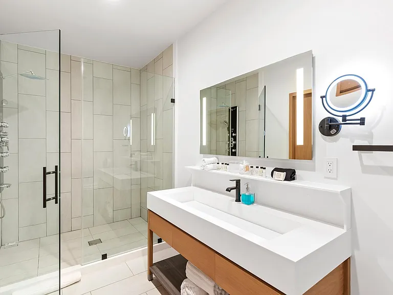 Let the spacious rain shower leave you feeling refreshed
