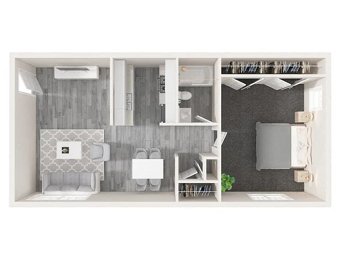 Floor plan 1 Bedroom, 1 Bathroom