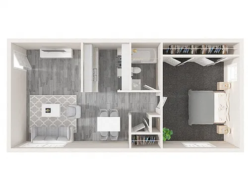 Floor plan 1 Bedroom, 1 Bathroom