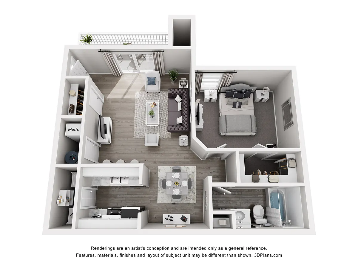 Floor plan 1 Bed 1 Bath