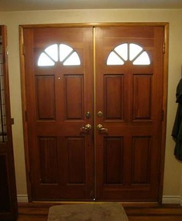 Interior of double door entry.