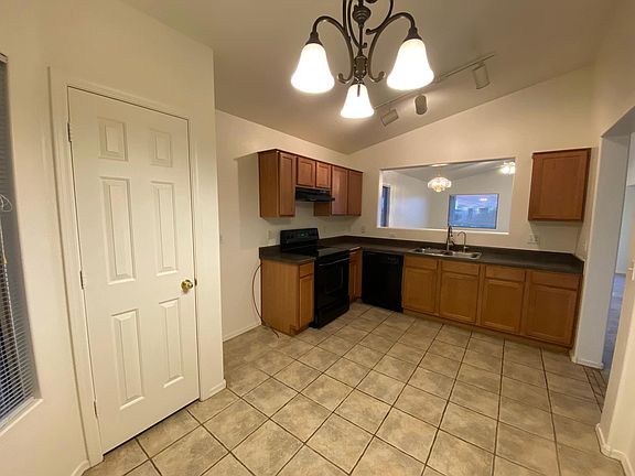 Large kitchen with tile floors; open to GR