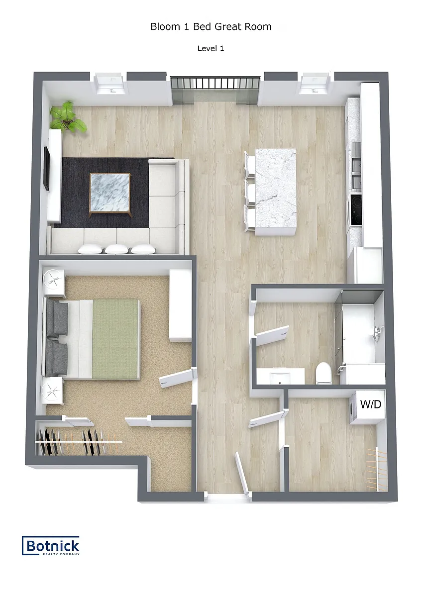 Floor plan Great Room One-Bedroom