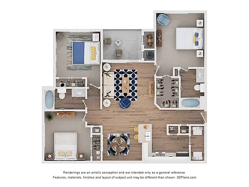 Floor plan Three Bedroom - Colorado