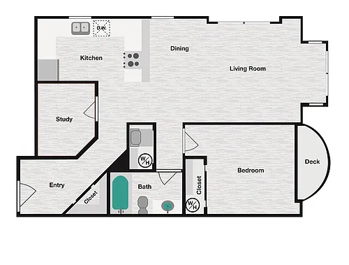 Floor plan 1x1C