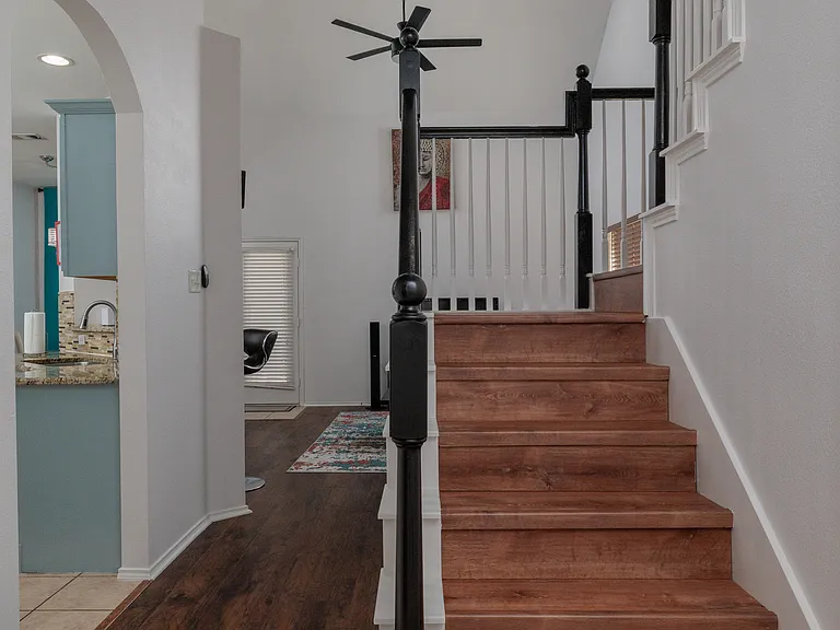 View from front door to stairs.