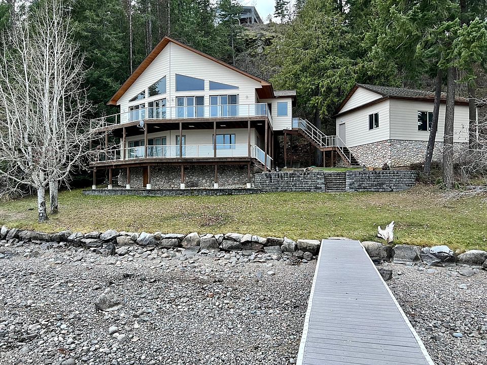 View of the house and garage from the dock