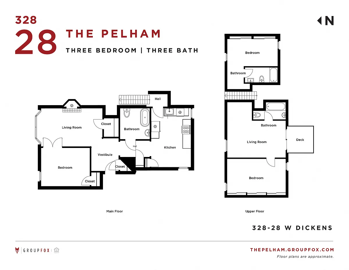 Floor plan Three Bedroom and Three Bath