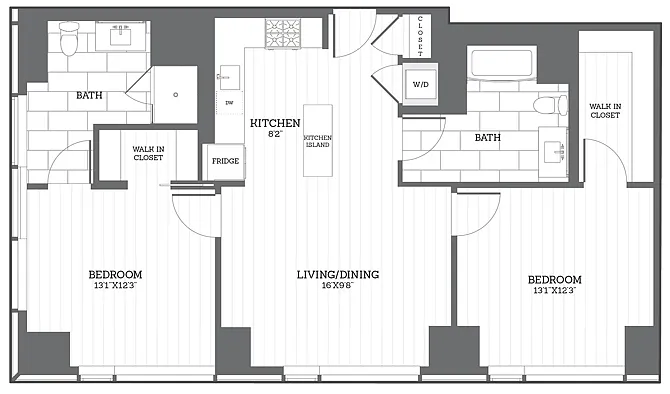 Floor plan 2 Bed/2 Bath F