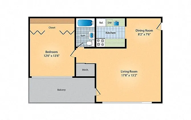 Floor plan 1X1
