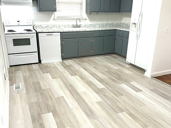 Huge kitchen and dining space that flow into each other.