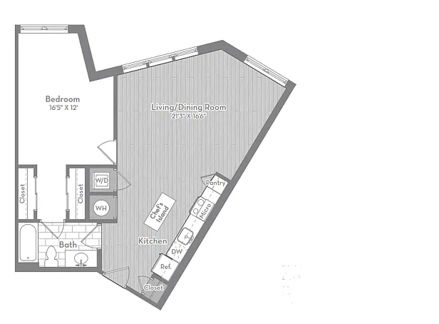 Floor plan A6 - One Bedroom