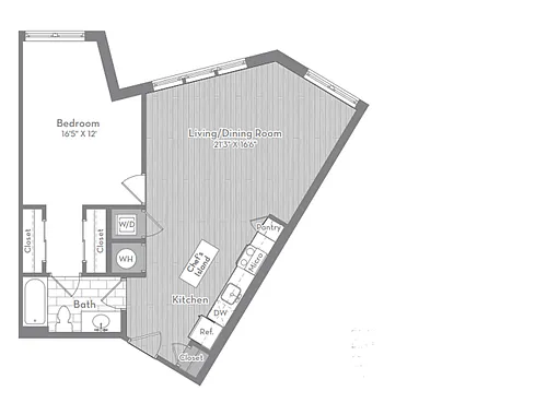 Floor plan A6 - One Bedroom