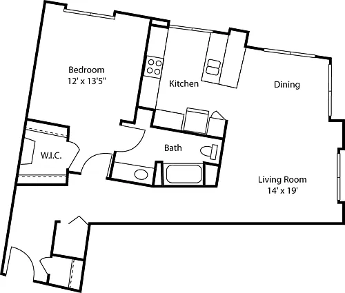 Floor plan One Bedroom 920
