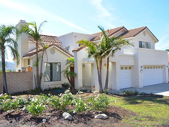 Pink roses, seeded lawn