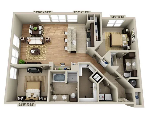 Floor plan Plan I (B2B)