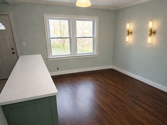 View from the living room of the dining room.