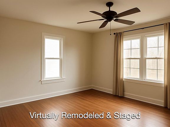 Unfurnished room with light wood-type flooring and ceiling fan