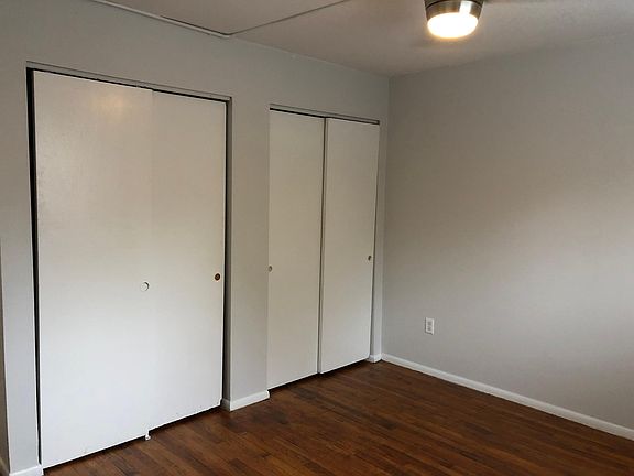 Bedroom with double closets