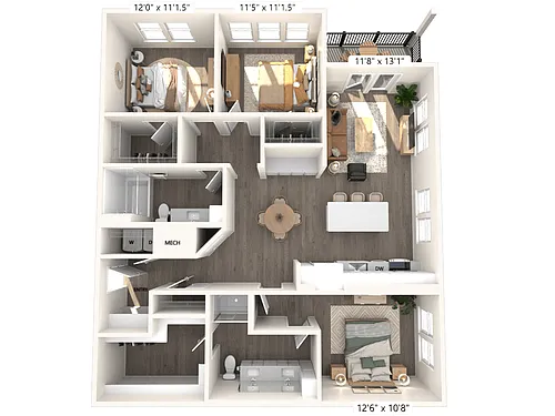 Floor plan C2-1460sf-113-513