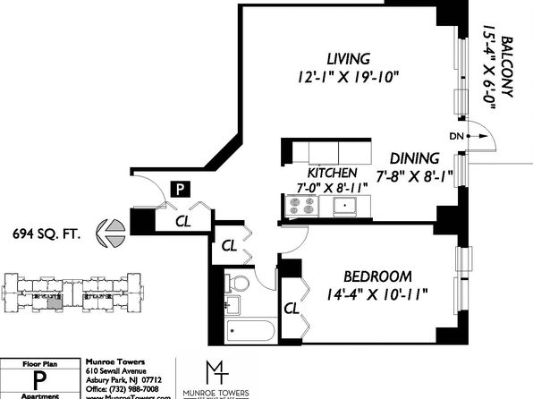 Munroe Towers, 610 Sewall Ave, Asbury Park, NJ 07712